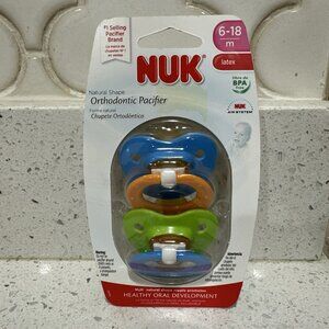 2-Pack of NUK Latex Orthodontic Pacifiers for 6-18 Months, BPA Free